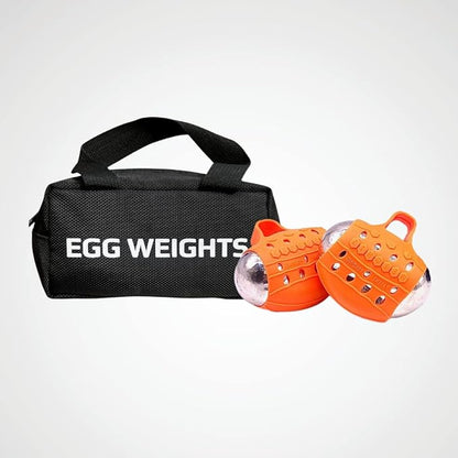 Egg Weights Knockout Max 5.0 lbs Set Bismuth Hand Weights with Anti-Slip Silicone Rubber Finger Loop for Shadowboxing, Kickboxing for Men and Women - 2 Eggs, 2.5 lbs Each + Free E-Book Workout Guide