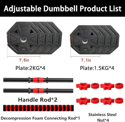 Adjustable Weights Dumbbells Set 20/30/40/60/80lbs Non-Rolling