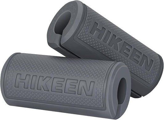 Hikeen Thick Bar Dumbbell Grips,Non Slip Hard Rubber Barbell Grips,Grips for Weight Lifting, Muscle Building-1.77", 2.25" & 2.75" Outer Diameter