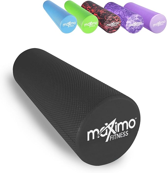 Maximo Fitness Foam Roller - 18" x 6" High Density Exercise Roller, Muscle and Back Roller for Massage, Fitness, Physical Therapy, Yoga and Pilates, Gym Equipment