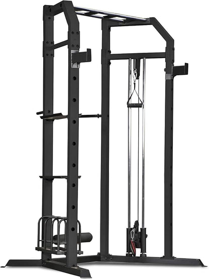 Marcy Olympic Multi-purpose Strength Training Cage with Pull Up Bars/Adjustable Bar Catchers and Pulley SM-3551