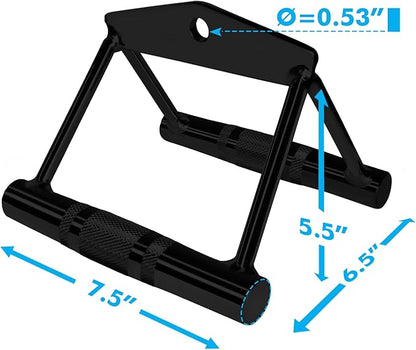 A2ZCARE LAT Pull Down Cable Machine Attachment - Cable Machine Accessories for Home Gym with Multi Option: V-Handle, D-Handle, V-Shaped Bar, Snap Hook, and Rotating Bar