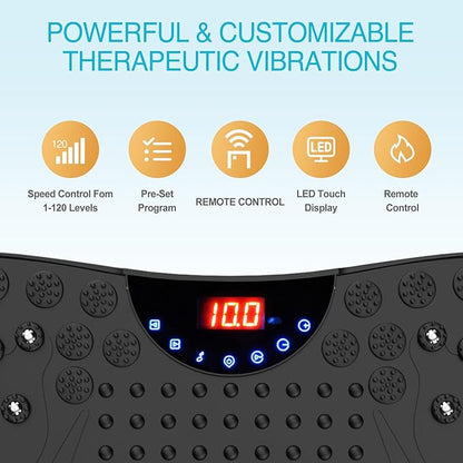 Vibration Plate Exercise Machine Whole Body Workout Vibrate Fitness Platform Lymphatic Drainage Machine for Weight Loss Shaping Toning Wellness Home Gyms Workout for Women Men