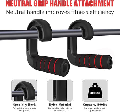 Neutral Grip Handle Attachment, Grip Handle Attachments for Pull-up Bars, Resistance Bands, Barbells, Fitness Equipment, Gym Equipment