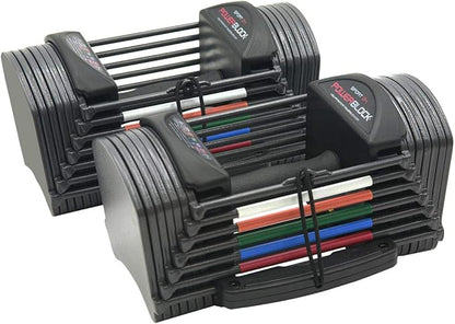 PowerBlock Sport 24 Adjustable Dumbbells, Sold in Pairs, 3-24 lb. Dumbbells, Durable Steel Build, Innovative At Home Workout Equipment, All-in-One Exercise Dumbbells, Strength Training