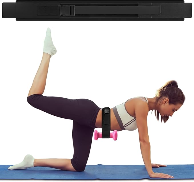 Hip Thrust Belt - Booty Belt for Hip Thrust for Dumbbells, Kettlebells, Plates, Hip Thrust Belt with Slip-Resistant Padding for the Gym, Home and Workouts