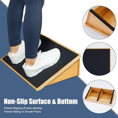 StrongTek Slant Board for Knees Over Toes, Training Incline Board for Squats, 1000 Lbs Weight Capacity, Wooden Incline Boards with Non-Slip Surface for Calf Stretch, Weightlifting, Fitness