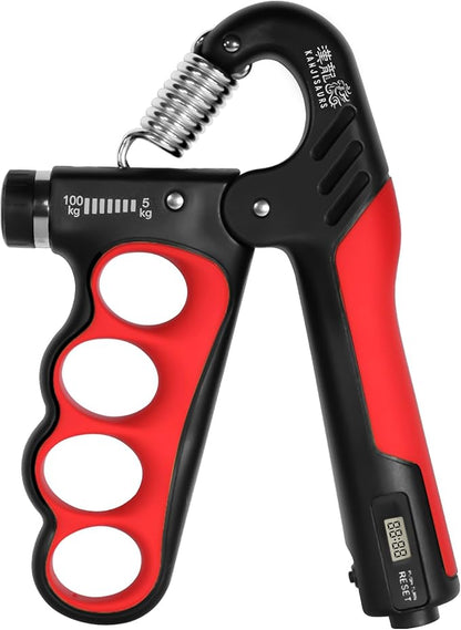 Grip Strength Trainer, Adjustable Resistance 11-220 Ibs Forearm Exerciser, the Five Fingers Grip Strength Trainer with Digital Counter,Hand Grips Strengthener.