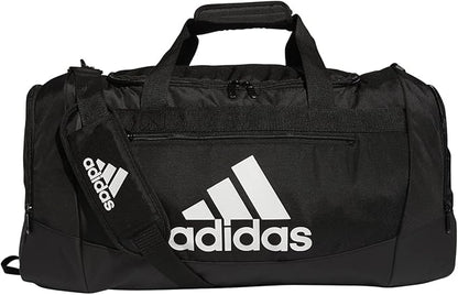 adidas Unisex Adult Defender 4 Medium Duffel Bag, Black/White, One Size