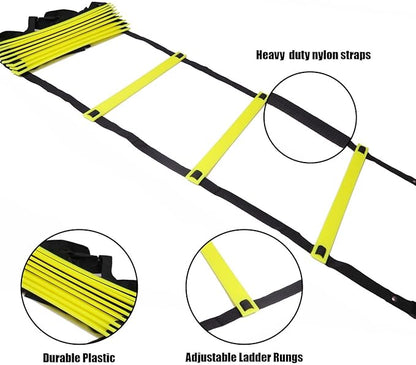 Super Flat 8 Rungs Adjustable Speed Agility Ladder 11'