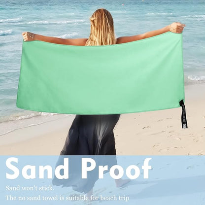 Microfiber Travel Towel, Soft Lightweight Quick Dry Towel, Super Absorbent Compact Travel & Sports & Beach Towels for Camping, Backpack, Gym, Swimming, Yoga, Hiking (XXL:40"×72" -MintColor)