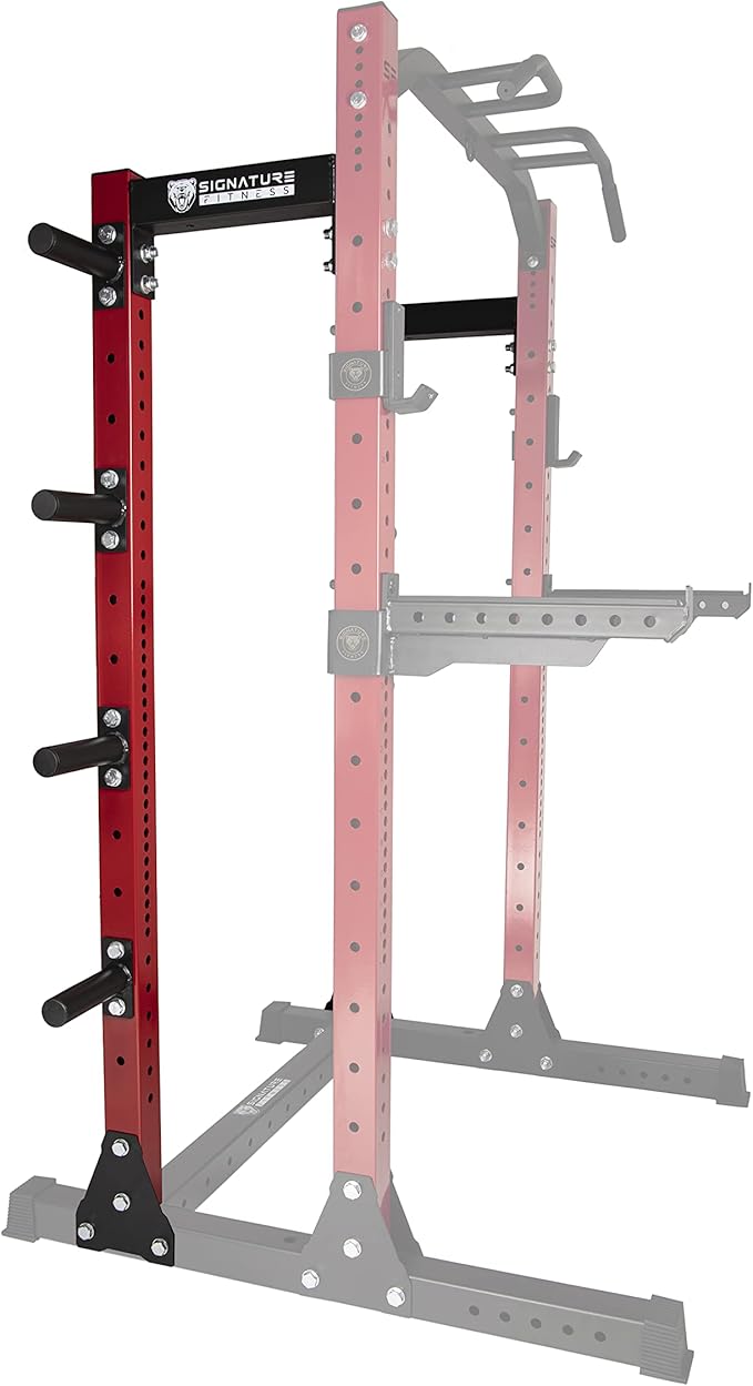 Signature Fitness SF-SS1 1,000 Pound Capacity 3” x 3” Power Rack Squat Stand, Includes J-Hooks and Safety Spotter Arms, Optional Conversion Kits