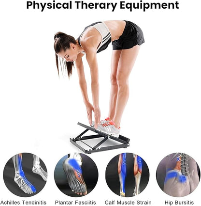 Steel Slant Board for Calf Stretching, Achilles Heel Stretcher Slant Board for Squats, Adjustable Ankle Stretcher, Incline Board for Calf Ankle and Foot Stretching, Calf Muscle Stretch Wedge.