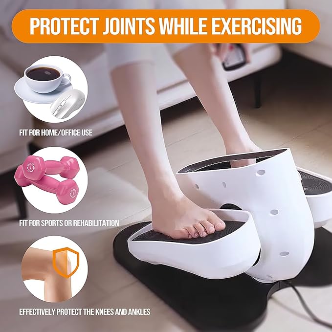 Under Desk Elliptical Exercise Machines , Quiet Electric Seated Ellipse Leg Exerciser for Seniors Adults, Compact Portable Foot Pedal Training Equipment with Remote Control for Home Office