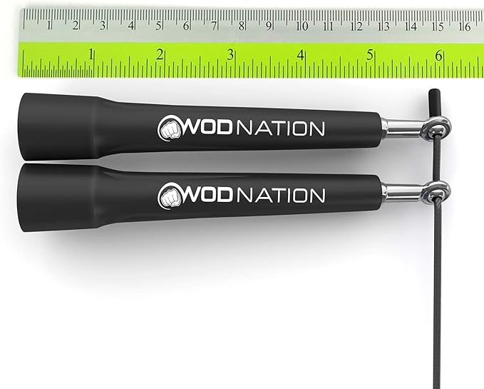 WOD Nation Adjustable Speed Jump Rope For Men, Women & Children - Blazing Fast Fitness Skipping Rope Perfect for Boxing, MMA, Endurance