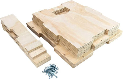 Plyo Box - Wooden 3-in-1 Plyometric Jump Box for Training - Squat, Step Up, Box Jumps & More - Workout Box Size in S, M, L & XL - Home Gym Exercise Equipment