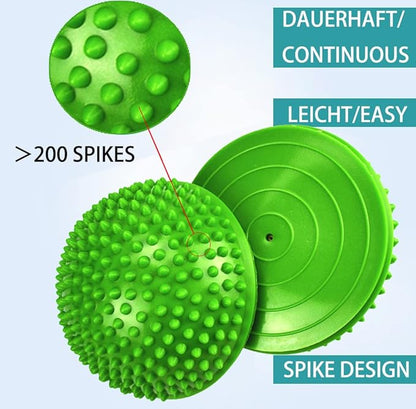 2PCS Hedgehog Balance Pods, Pimples Pilates Ball, Half Spiky Fitness Domes for Kids Adults Sports, Foot Massage, Stability Training, Muscle Balancing Therapy, Motor Skills Yoga Gymnastics Exercise