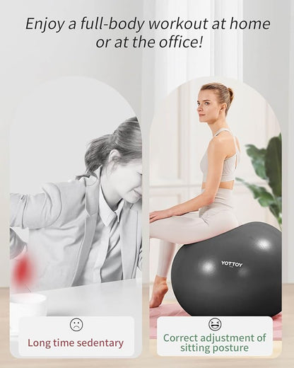 Anti-Burst Exercise Ball for Working Out, Yoga Ball for Pregnancy,Extra Thick Workout Ball for Physical Therapy,Stability Ball for Ball Chair Fitness with Pump