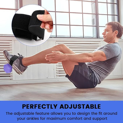 Dumbbell Foot Attachment, 1 Pair Weight Lifting Ankle Straps + 1 Pair Ankle Protectors, Leg Workouts Hamstring Curls Attachment Home Gym Equipment Accessories