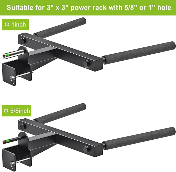 Y-Shaped Dip Bar for 2"x2"and 3"x3" Power Cage - Dip Bar Attachments for Home Gym - Heavy Duty Power Rack Attachments - Squat Rack Accessories for Strength Training