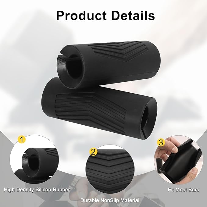 Thick Grips for Weight Lifting: Barbell & Dumbbell Bar Adapter - Pull Up & Bench Press Handle Grips