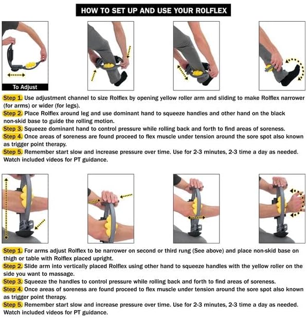 Arm & Leg Massager - Forearm & Calf Roller - Tennis & Golfer's Elbow, Carpal Tunnel, Tendonitis, Wrist, Hand, Calf, Foot, & Thigh Relief - Trigger Point - Active & Myofascial Release