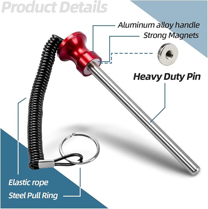 Magnetic Weight Stack Pin, Universal Gym Weight Pin Insert with Pull Rope Strength Training Equipment for Commercial Gym or Home Health Club Grade Steel Heavy Duty Gym Accessories