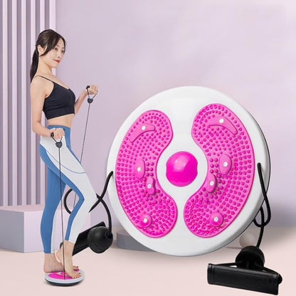 Ab Twist Waist Disc Board,Adjustable Waist Trainer Twisting Disc with Handles,Waist Slimming Balance Rotating Disc with Massage Foot Sole for Slimming Waist Arms Hips and Thighs