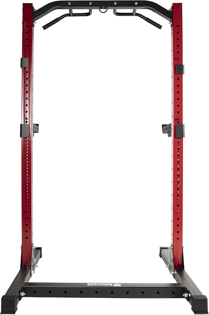 Signature Fitness SF-SS1 1,000 Pound Capacity 3” x 3” Power Rack Squat Stand, Includes J-Hooks and Safety Spotter Arms, Optional Conversion Kits