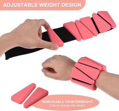 PATIKIL Ankle Weights for Women, 2Lbs Total (1Lb Each) Adjustable Wrist Weights with Removable Weights Arm Weights for Women & Men Yoga Training Walking Jogging Aerobics