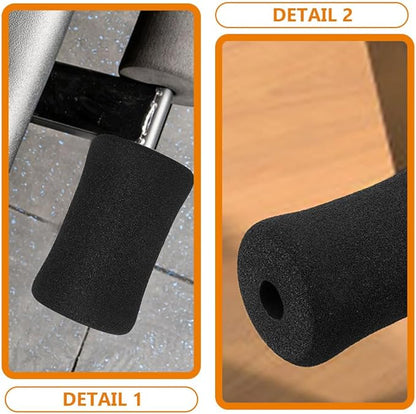 Sponge Foam Foot Pad Roller 2 Pair, Used for Replacing Gym Exercise Equipment, Suitable for 1-inch Rod (Foam 5.3" X 2.9" ；Od X 0.87" Id)