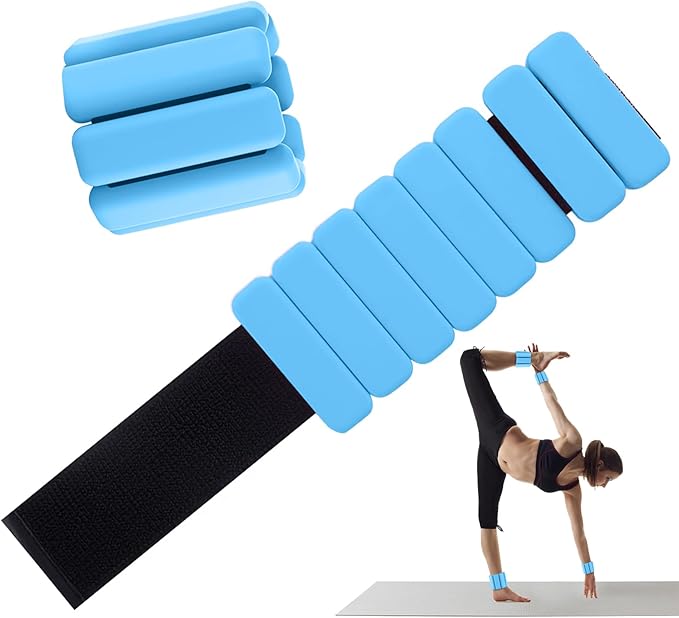 Wearable wrist weights and ankle weights ，1-2 lb. per pair， Soft touch adjustable Counterweight，ankle weights for women and man，gym Aerobic exercise, rehabilitation training, dance, swimming ，run