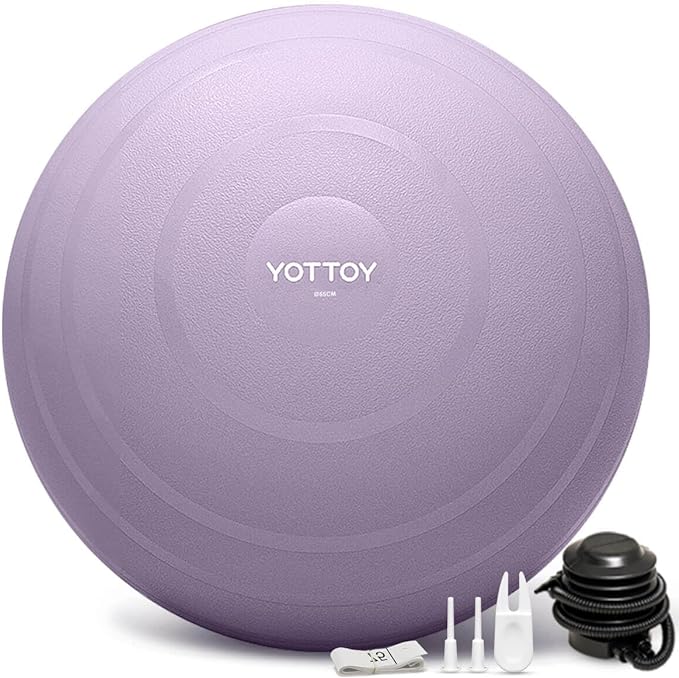 Anti-Burst Exercise Ball for Working Out, Yoga Ball for Pregnancy,Extra Thick Workout Ball for Physical Therapy,Stability Ball for Ball Chair Fitness with Pump