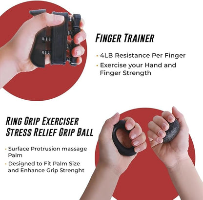 Grip Strength Trainer 4-Pack Hand Gripper Forearm Strengthener - Hand Exerciser for Strength Grip Trainer - Wrist Vein Forearm Trainer Hand Strengthening Devices