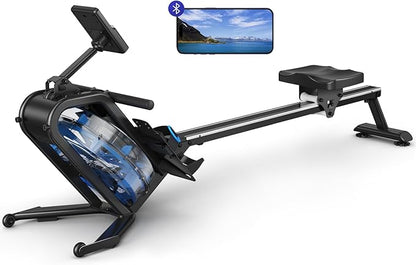 MERACH Rowing Machine, Magnetic Rower Machine for Home, 16 Levels of Quiet Resistance, Dual Slide Rail with Max 350lb Weight Capacity, App Compatible