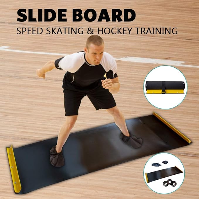 American Lifetime Slide Board - Workout Board for Fitness Training and Therapy with Shoe Booties and Carrying Bag Included