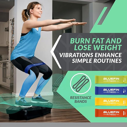 Bluefin Fitness Ultra Slim and Premium 3D Power Vibration Plate - Innovational Vibro Shaper 5 Programs + 180 Levels - Noiseless Home Fitness Bluetooth Speakers Easy Storage Sleek & Compact Design