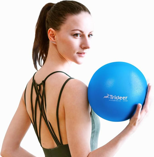 Trideer Pilates Ball 9 Inch Core Ball, Small Exercise Ball with Exercise Guide Barre Ball Mini Yoga Ball for Pilates, Yoga, Core Training, Physical Therapy, Balance, Stability, Stretching