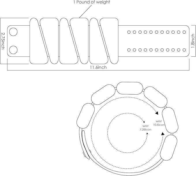 Silicone Wrist Weight Band,Ankle/Arm Strength Training Bracelet Wearable-Female and Male for Running/Fitness/Swimming/Yoga Wristband(2-PCS Set, 1Lb/pcs S,2Lb/PCS L)