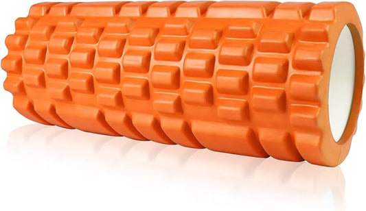 Foam Roller High Density Exercise Roller for Deep Tissue Muscle Massage, Patented Muscle Massage and Myofascial Trigger Point Release, Muscle Roller for Fitness, Yoga and Pilates - Orange