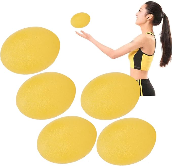 Sonew 5pcs Silicone Grip Ball Egg-Shaped Wrist Exercise Massage Ball Fitness Rehabilitation Grip Ball