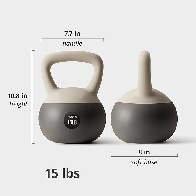 Soft Kettlebells with Cushioned Impact-Resistant Base and Anti-Slip, Wide-Grip Handle for Home Workouts, Weightlifting, and Personal Training