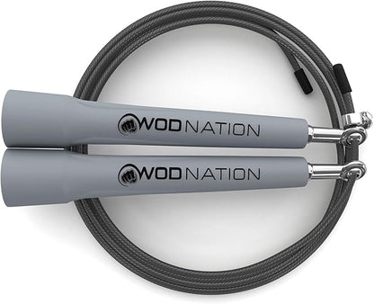 WOD Nation Adjustable Speed Jump Rope For Men, Women & Children - Blazing Fast Fitness Skipping Rope Perfect for Boxing, MMA, Endurance