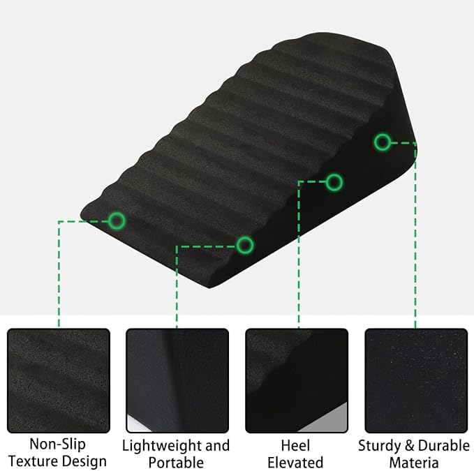 Squat Wedge Block by SEWD - Non-Slip Slant Board for Elevated Heel Squats, Knees Over Toes, Deadlifts – Perfect for Reverse Step Ups and Split Squats.