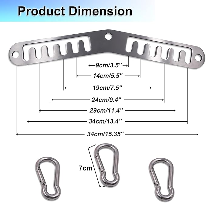 J Bryant Double to Single Adaptor Plate LAT T Bar Row Pull Up Down Accessories Stainless Steel Cable Machine Attachments Workout Weight Spreader Bar Pulley System