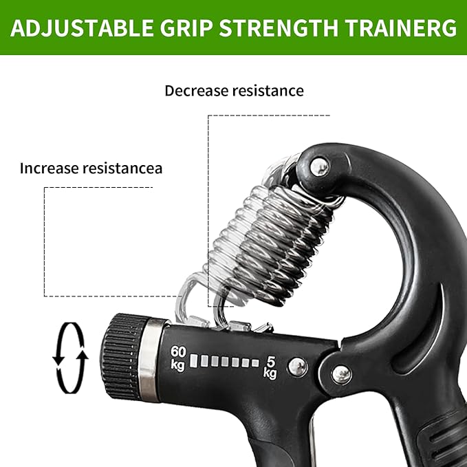 Hand Grip Strengthener, Grip Strength Trainer, 22-132 Lbs Adjustable Resistance Forearm Exerciser Workout for Rehabilitation Athletes Climbers Musicians