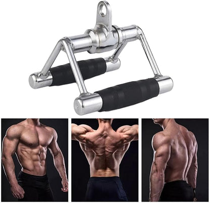 Heavy Duty Double D Handle, Ergonomic Grip V Bar Cable Attachment, Cable Machine Accessories for Home Gym