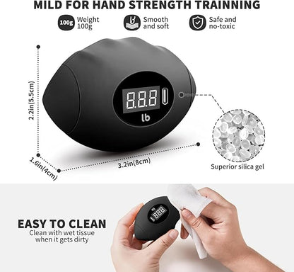 Hand Grip Strengthener, Rechargeable Digital Grip Strength Trainer up 220.4 Lbs(100kg) Hand Grip Exerciser Equipment for Strength Training-Forearm-Gripper-Finger, Stress Balls for Adults/Kids