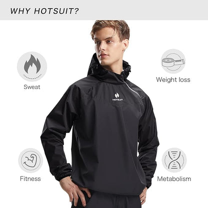 HOTSUIT Sauna Suit for Men Sweat Sauna Jacket Pant Gym Workout Sweat Suits