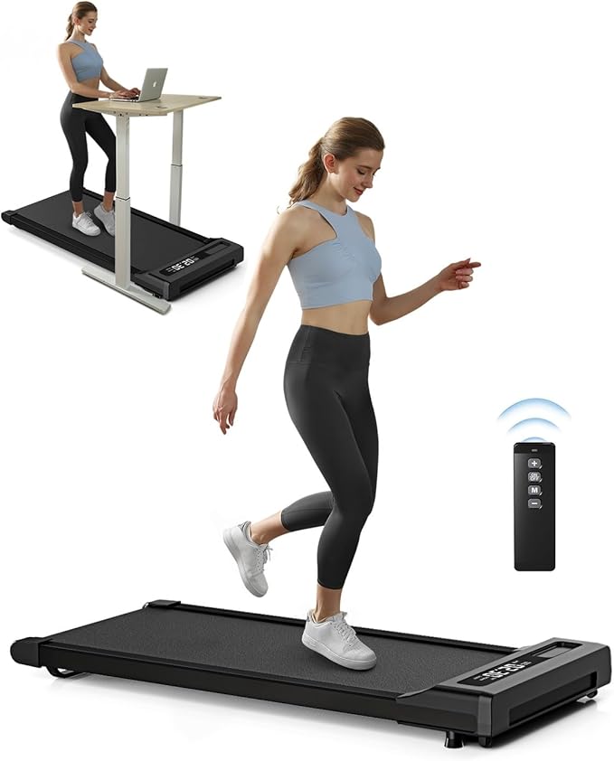 Walking Pad Under Desk Treadmill for Home Office with Remote Control, 2 in 1 for Walking and Jogging, Portable Walking Pad Treadmill Under Desk, Desk Treadmill in LED Display.